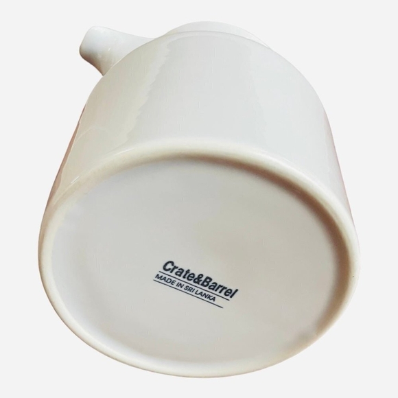 Modern Pitcher CRATE & BARREL White Ceramic Pottery Pitcher Jug - Picture 4 of 4